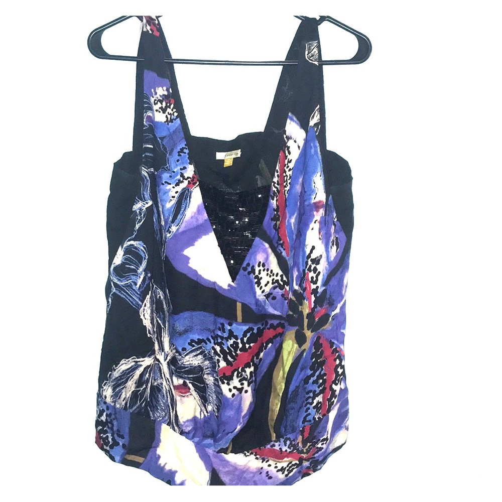 Floral beaded silk top 10
